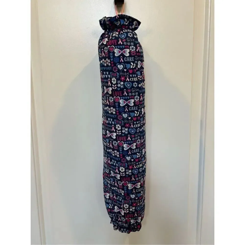 Handmade Plastic Bag Holder- Cancer awareness_love hope